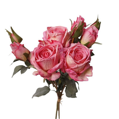 European Artificial Flower Bouquet - 9-Head Greek Rose Arrangement for Elegant Home Décor, Luxurious Silk Floral Accent with Stunning Edge Detail