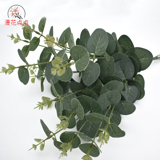 Single Stem Faux Eucalyptus Leaf Green Plant – Perfect for Dried Flower Arrangements, Money Leaf Wedding Decorations, and Elegant Home Accents