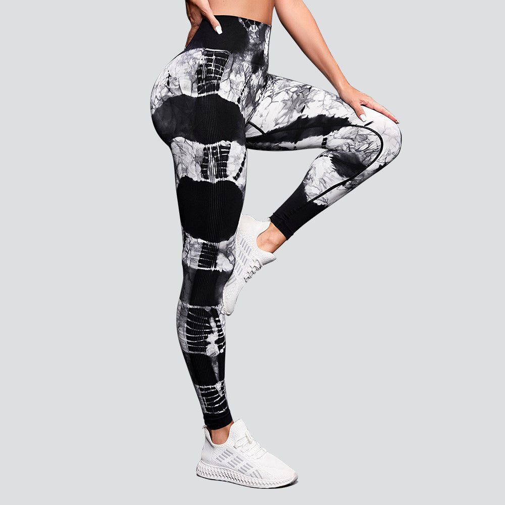 High Waisted Tie Dye Peach Lift Seamless Leggings for Yoga Fitness and Running for Athletic Comfort and Style