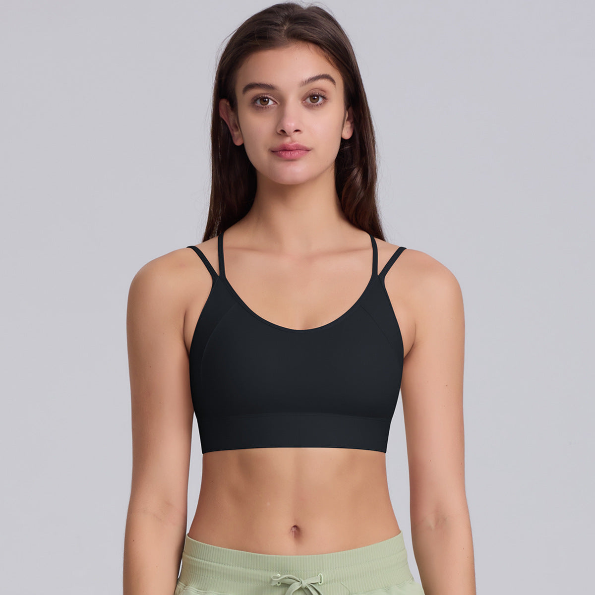 High Impact Sports Bra for Women with Built in Cups Strappy Back Yoga Top Shockproof Fitness Tank for Comfort and Support