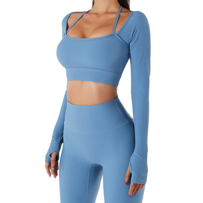 Women's Spring Summer Sports Top with Built in Bra Quick Dry Fitness Shirt Slim Fit Long Sleeve Yoga Wear for Active Lifestyles