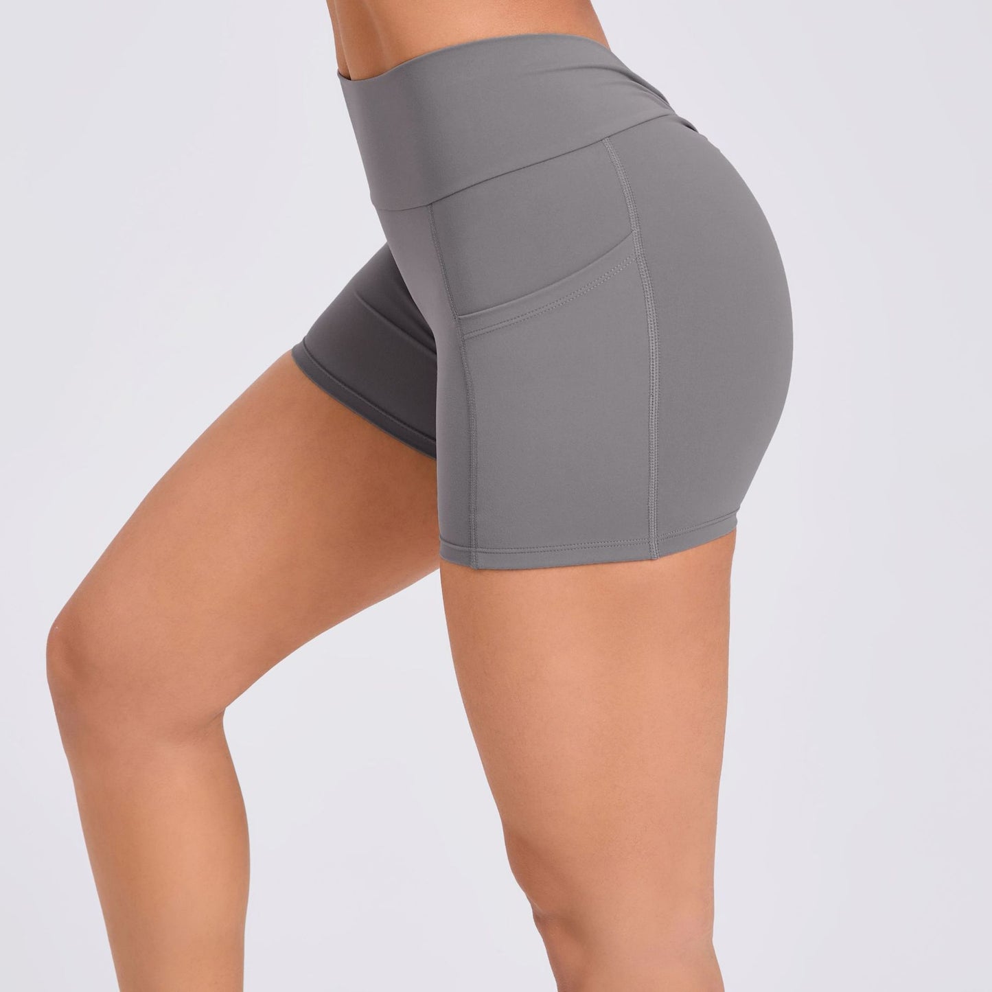 High Waisted Yoga Shorts with Side Pockets Butt Lifting and Comfortable Running Fitness Shorts for Women