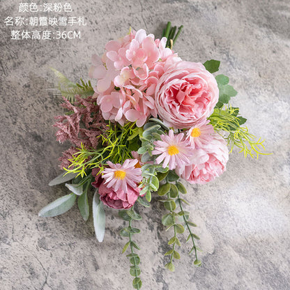 Winter Blossom Decorative Wall Art: Stunning Faux Flower Bouquet for Home Décor - Versatile Handheld Arrangement, Perfect for Wall Hanging CF01435