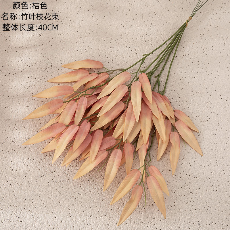 Realistic Bamboo Leaf and Branch Flower Bouquet - Faux Greenery for Weddings, Home Decor, and Boho-Inspired Events - Trendy INS Style Art Piece YC1095