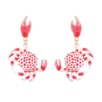 Charming Summer Beach-Inspired Colorful Crab Alloy Earrings – Fun, Trendy, and Perfect for Every Casual Look!
