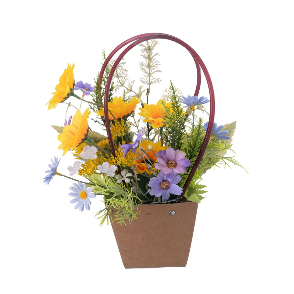 Realistic Daisy Basket Set for Home Decor – Beautiful Faux Flowers for Weddings, Bouquets, and Wall Decorations – CF01466