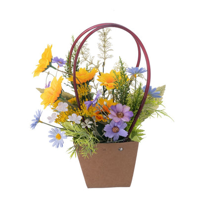 Realistic Daisy Basket Set for Home Decor – Beautiful Faux Flowers for Weddings, Bouquets, and Wall Decorations – CF01466