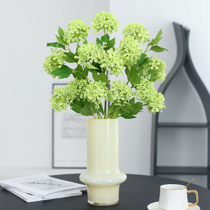 5-Piece Faux Hydrangea Snowball Floral Arrangement - Beautiful Silk Flowers for Wedding Decorations, Event Centerpieces, and Home Decor - Perfect for Celebrations and Special Occasions