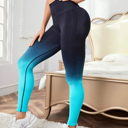 Seamless Gradient Peach Butt Yoga Leggings High Waisted Butt Lifting Fitness Pants with Stunning Color Transition for Comfort and Style