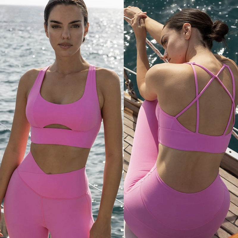 Summer Yoga Activewear Set for Women High Impact Sports Bra and Tummy Control Leggings for Enhanced Comfort and Style