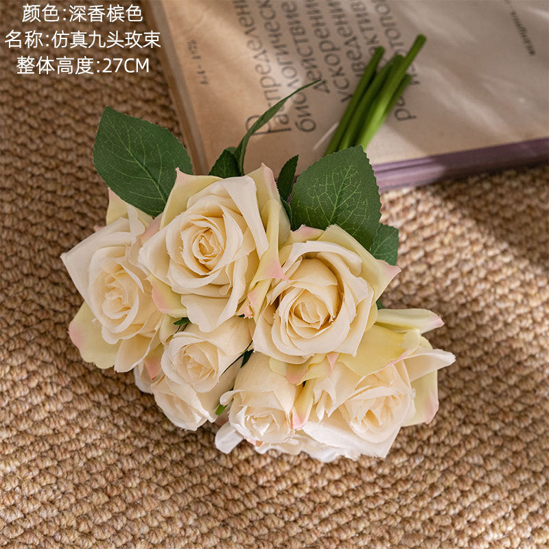 Realistic Artificial Rose Bouquet for Weddings - Stunning Faux Flower Handheld Arrangements Perfect for Home Décor and Event Decoration