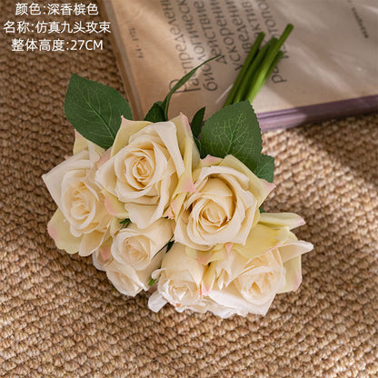 Realistic Artificial Rose Bouquet for Weddings - Stunning Faux Flower Handheld Arrangements Perfect for Home Décor and Event Decoration