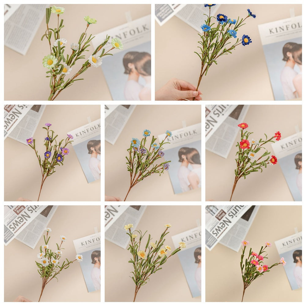 Elegant 8-Head Mini Daisy Foam Artificial Flowers - Perfect for Wedding Decor and Home Decoration - MW09906