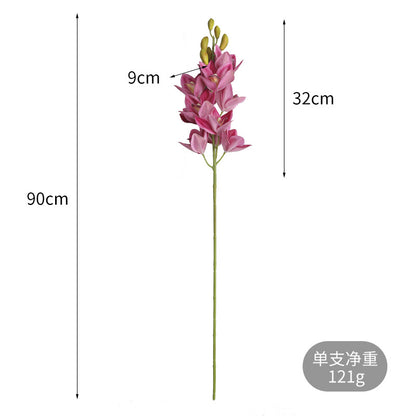 Realistic Touch Large Orchid Bouquet in Oil Painting Palette - 11-Head Faux Orchid Flower Arrangement for New Year Celebrations and Home Décor