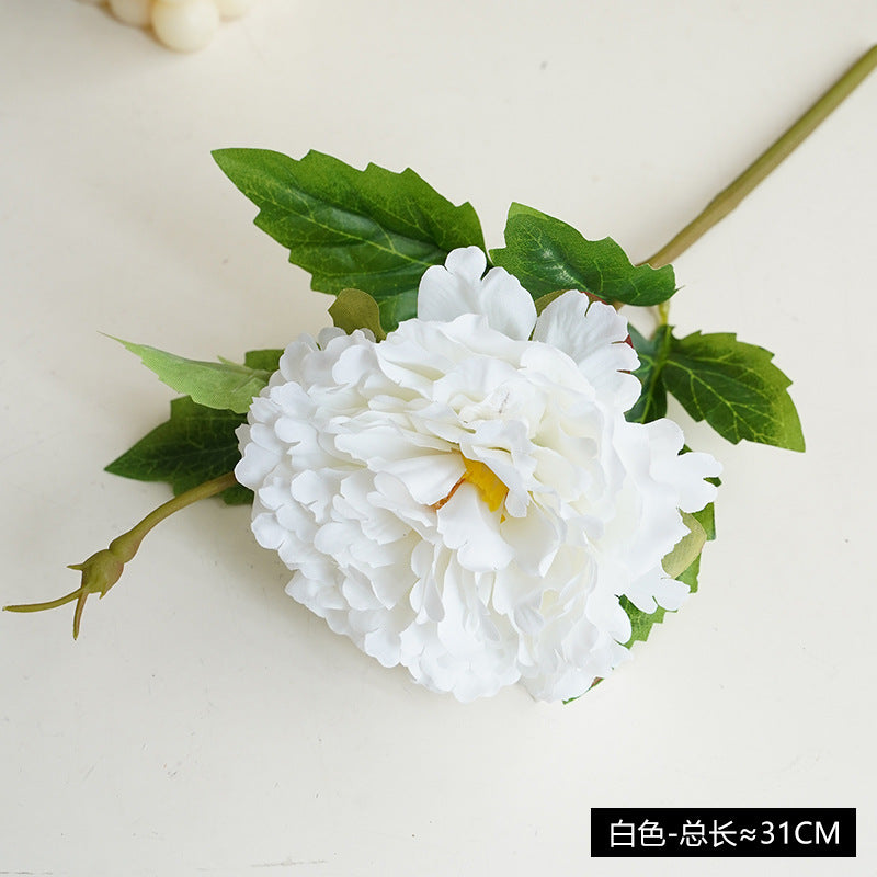 Luxury Simulation Silk Mini Peony Branch – Elegant Artificial Flowers for Scandinavian Home Décor, Hotels, Weddings, and Floral Arrangements