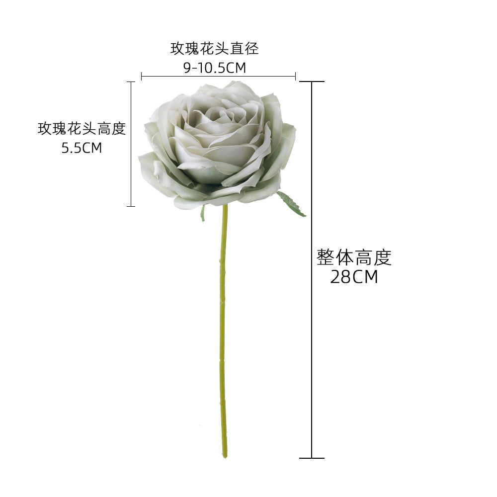 Edger Single Stem Artificial Rose - Realistic Faux Flower for Wedding Decorations, Home Decor, and Craft Projects - PJ1006