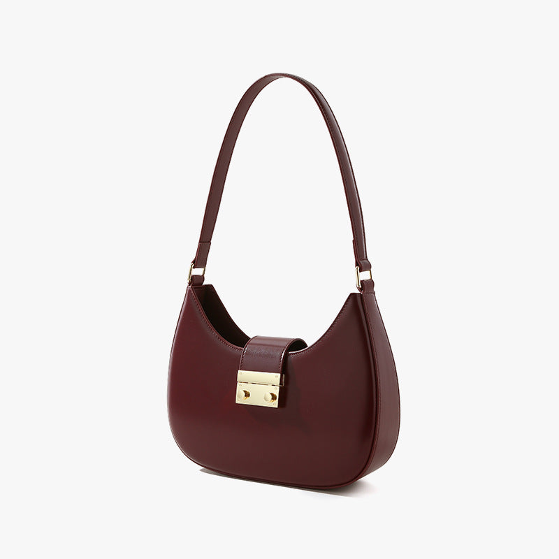 Chic Genuine Leather Women's Shoulder Bag for Fall and Winter High End Commuter Dumpling Bag Unique Handheld Design for Everyday Use