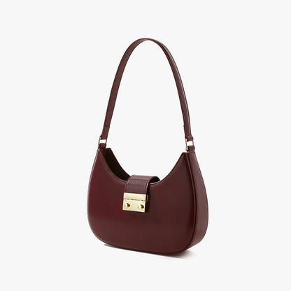 Chic Genuine Leather Women's Shoulder Bag for Fall and Winter High End Commuter Dumpling Bag Unique Handheld Design for Everyday Use