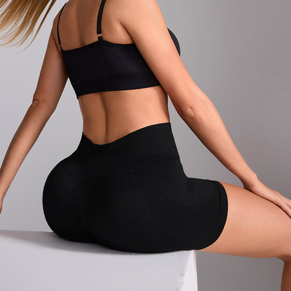 Seamless High Waisted Ribbed Yoga Shorts for Women Tummy Control No Camel Toe Design Ideal for Cycling and Gym Workouts