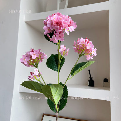 Realistic 3D Touch Faux Flower Arrangement - Three-Pronged Hydrangea for Weddings, Home Decor, and Photography Props