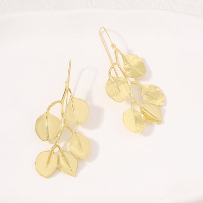Stylish Metal Leaf Earrings - Luxury-Inspired, Versatile Accessories for a Unique Look