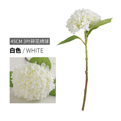 Elegant White Hydrangea Faux Flowers for Living Room and Wedding Aisle Decor - Stunning 3-Leaf Floral Arrangement for a Stylish Touch