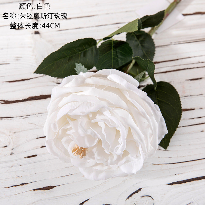 Austin Realistic Touch Moisturizing Faux Rose Flower - Lifelike Green Plant for Wedding Decorations, Events, and Home Décor - Model MW59902