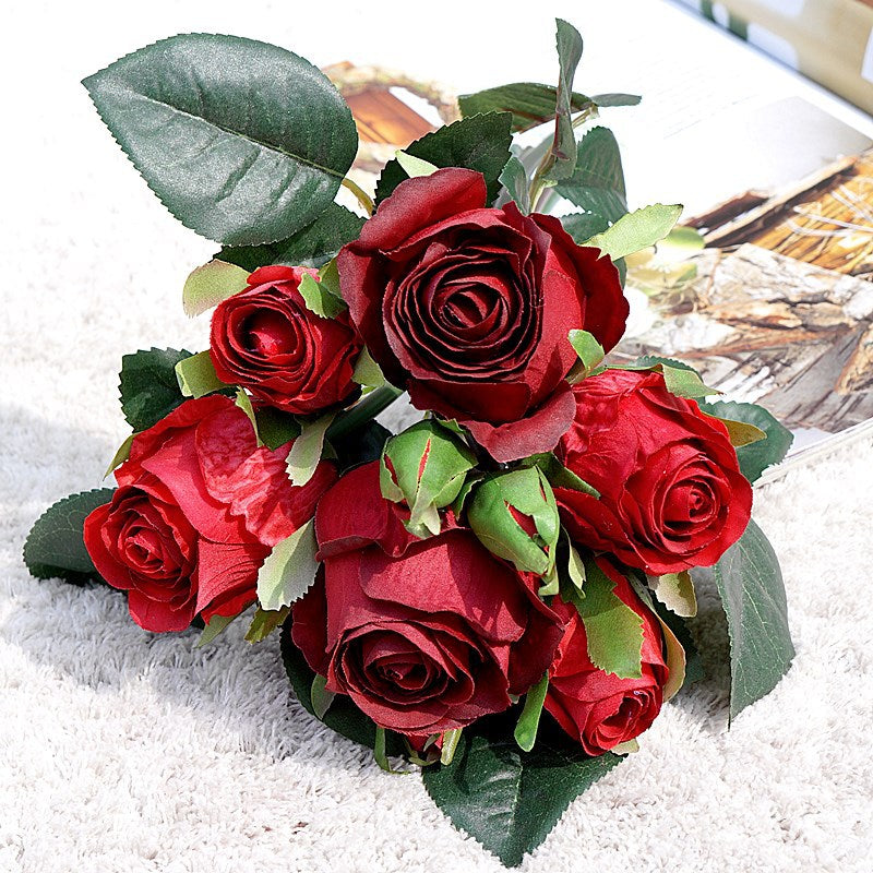 Realistic Artificial Silk Rose Bouquet by Lisa - Perfect for Home Décor, Photography, Weddings, and Bride’s Handheld Flower Arrangements