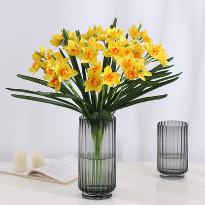 Realistic Artificial Yellow Daffodil Bouquet - Perfect Table Decor for Home and Office - Vibrant Indoor Decorative Flowers