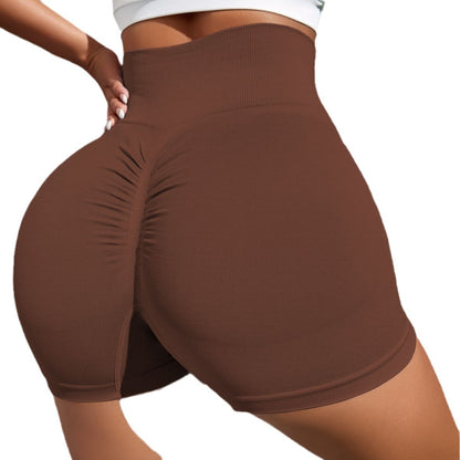 European Style Seamless Peach Butt Yoga Shorts for Women High Waisted Quick Dry Running Fitness Shorts for Comfort and Support