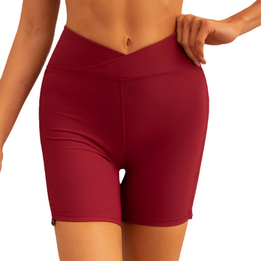 High Waisted Adjustable Drawstring Gym Shorts for Women Butt Lifting Ribbed Workout and Yoga Shorts for Comfort and Style