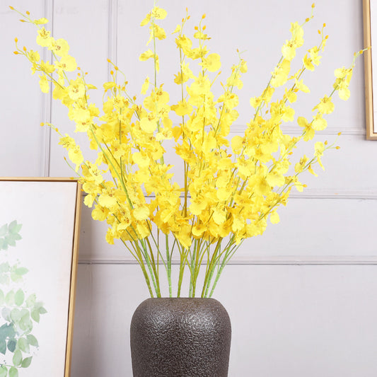 Vibrant Artificial Dancing Orchid Flowers - Lifelike Decorative Faux Floral Arrangements for Spring Celebrations & Home Décor