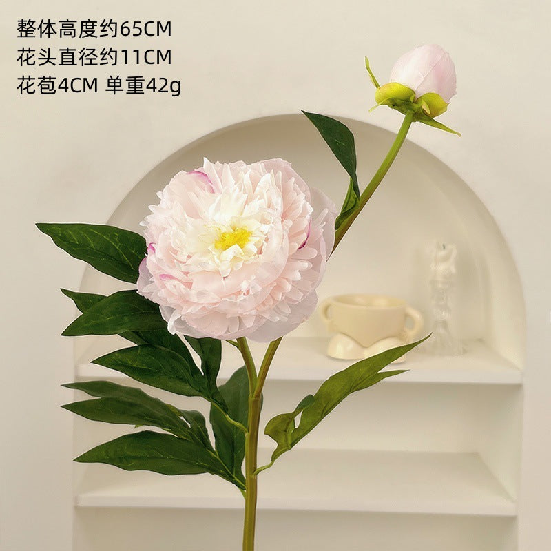 Realistic Single Stem Large Peony Artificial Flower – Perfect for Wedding Venue Decor, Home Table Arrangements, and Silky Fabric Floral Accents