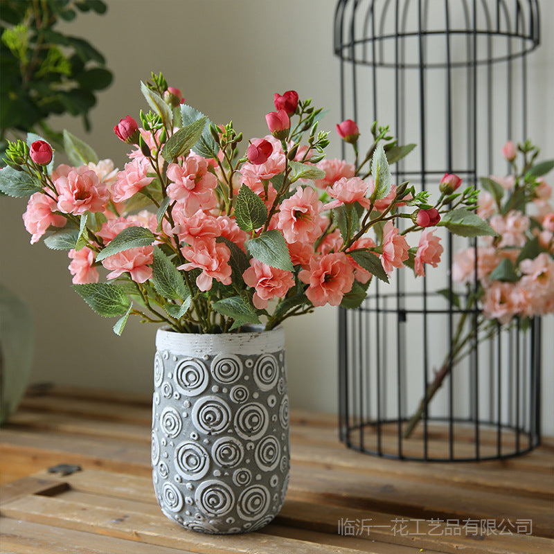 Romantic Minimalist Floral Arrangement with Camellia Silk Flowers for Home Décor - Perfect Dining Table Centerpiece and Timeless Decoration