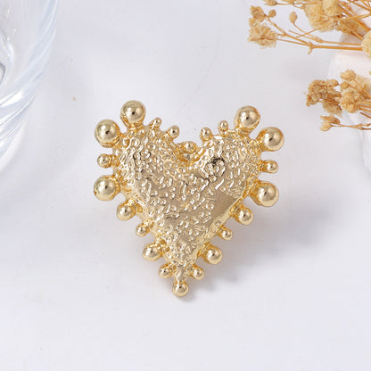 Retro Artistic Temperament Alloy Heart-Shaped Adjustable Ring - Unique Design for Effortless Everyday Style