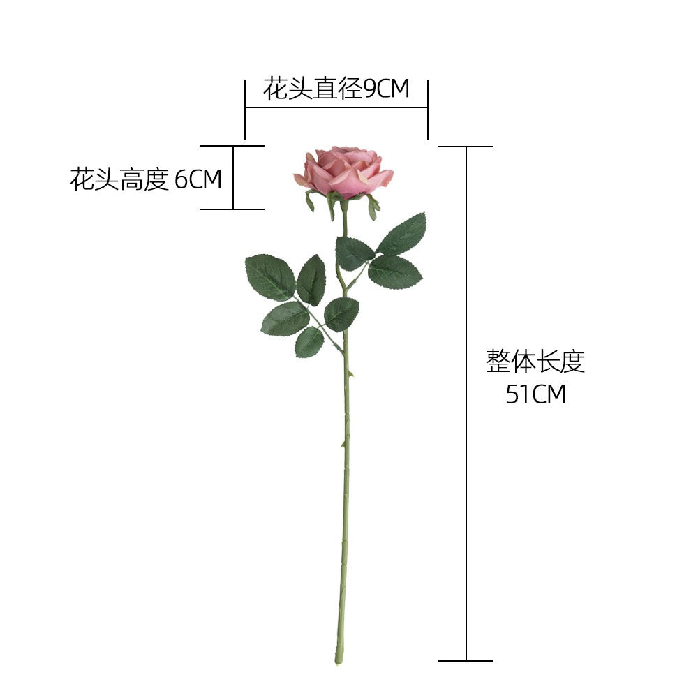 Stunning INS-Style Single Stem Rose - Luxurious Faux Flower for Home Decor and Wedding Celebrations | YC1014