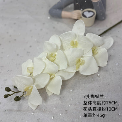 Luxurious 3D Realistic Orchid Simulation Flowers - Elegant Silk Fabric Beauty Decor for Sophisticated Home Styles