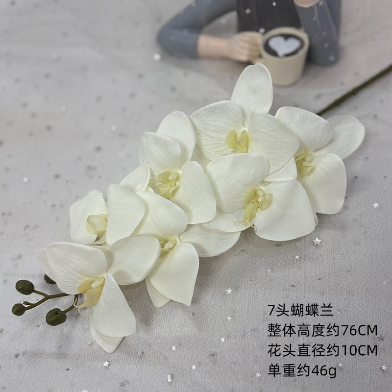 Realistic 3D Printed 7-Head Orchid Simulation Flowers - Perfect for Wedding Decorations, Home Decor, and Dining Table Centerpieces