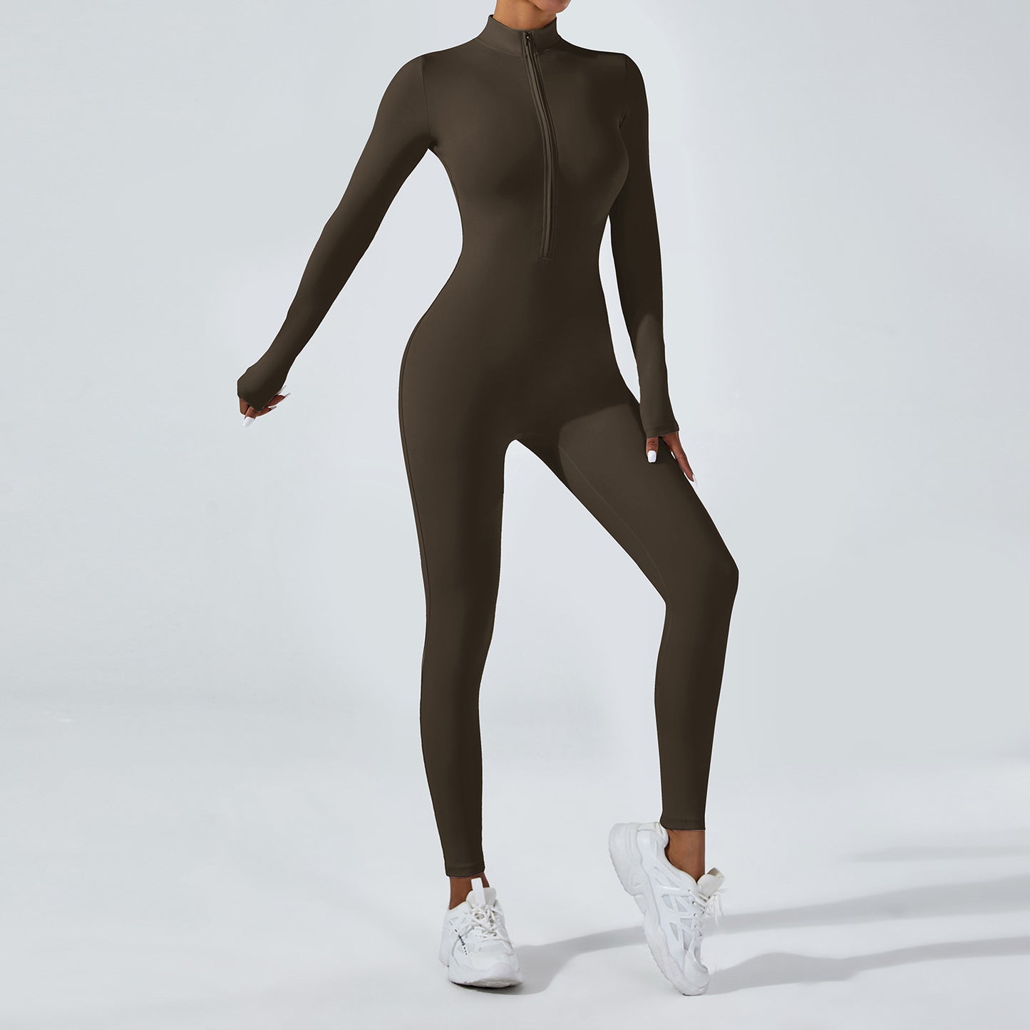 High Performance Zipper Long Sleeve Yoga Jumpsuit for Women for Intense Workouts Running and Fitness Activities