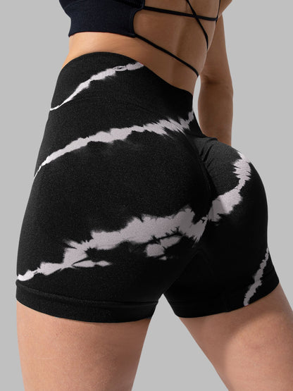 Comfortable High Waisted Tie Dye Yoga Shorts for Women for Running Sports and Fitness Workouts