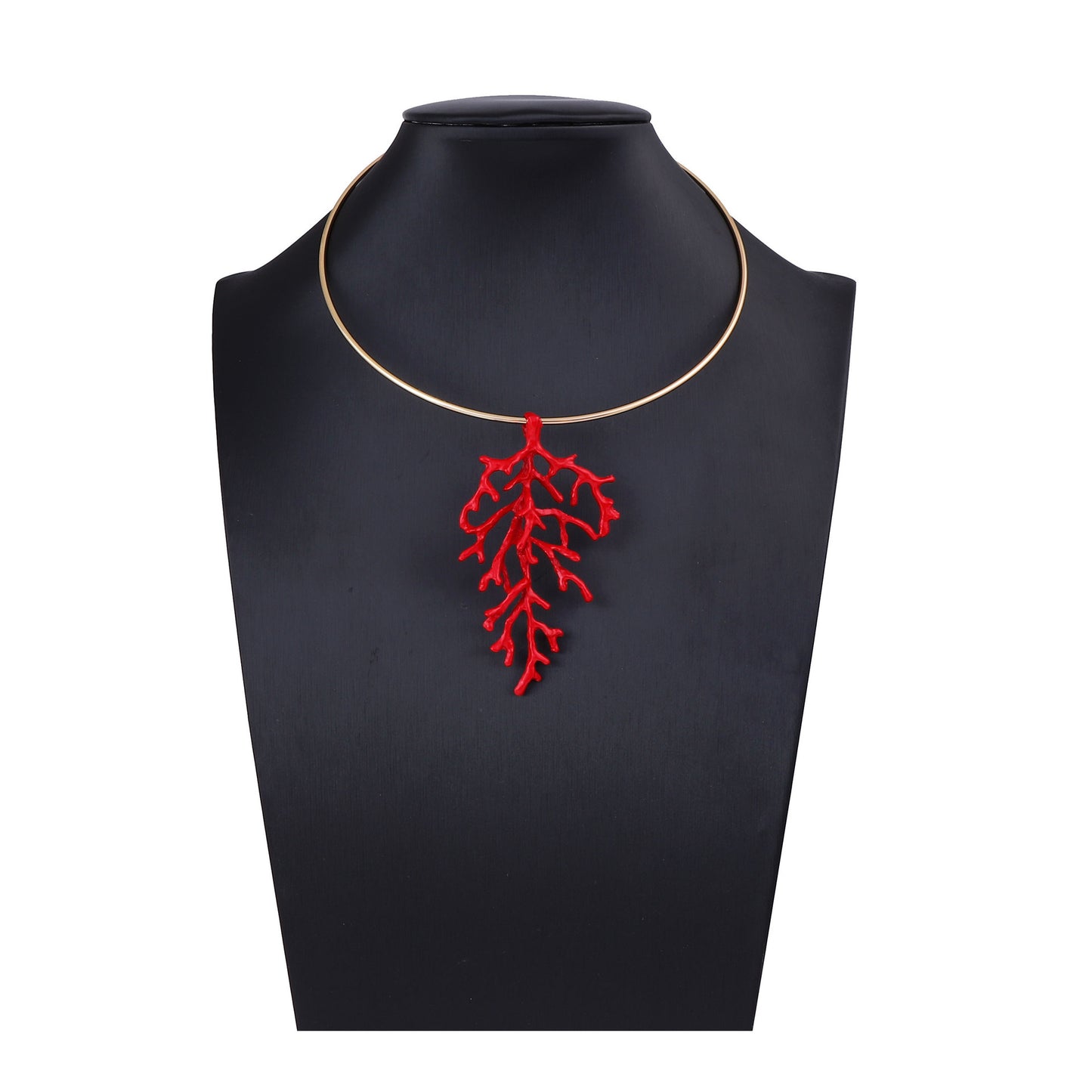 Stunning Minimalist Red Branch Oil Drip Pendant Necklace - Perfect Beachy Coral Jewelry for Women’s Casual Wear