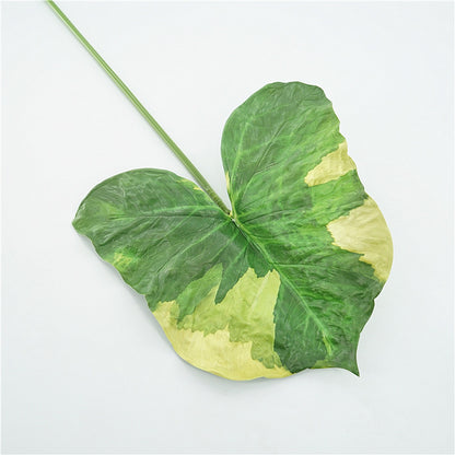 Nordic-Inspired Artificial Plant - Long-Stemmed Green Alocasia Leaves for Home Décor and Landscape Design