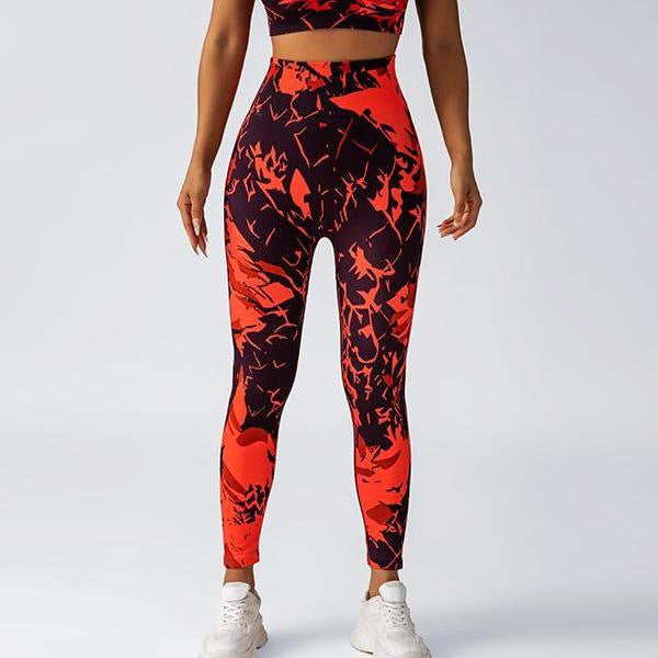 Tie Dye High Waisted Leggings and Sports Bra Set for Women Outdoor Yoga Apparel with Supportive Fit and Print