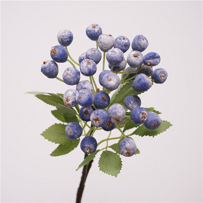 Realistic Faux Berry Christmas Tree Decorations - Frosted Blueberry Branches and Floral Accents for Stunning Holiday Displays and Photography Props