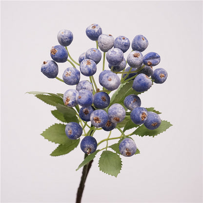 Realistic Faux Berry Christmas Tree Decorations - Frosted Blueberry Branches and Floral Accents for Stunning Holiday Displays and Photography Props