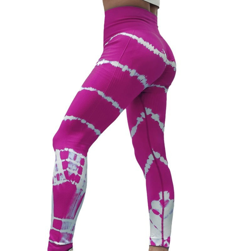 High Waisted Seamless Butt Lifting Striped Tie Dye Leggings for Comfort and Performance