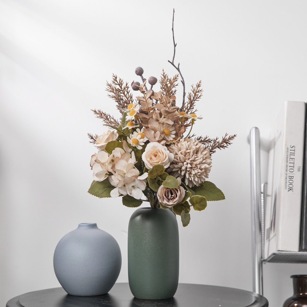 Elegant Faux Dandelion Bouquet - Stunning Home Decor and Wedding Floral Arrangement with Realistic Roses - Perfect for Bouquets and Wall Decorations | Model CF01146