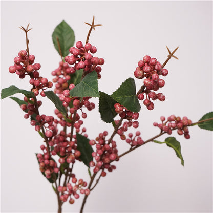 Realistic Fake Flowers and Berries - Nordic Eucalyptus Fruit Decor - Plastic Red Fruit for Home and Living Room Floral Arrangements