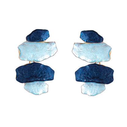 Stylish Minimalist Geometric Alloy Leaf Dangle Earrings – Chic Lightweight Luxury Jewelry for Women