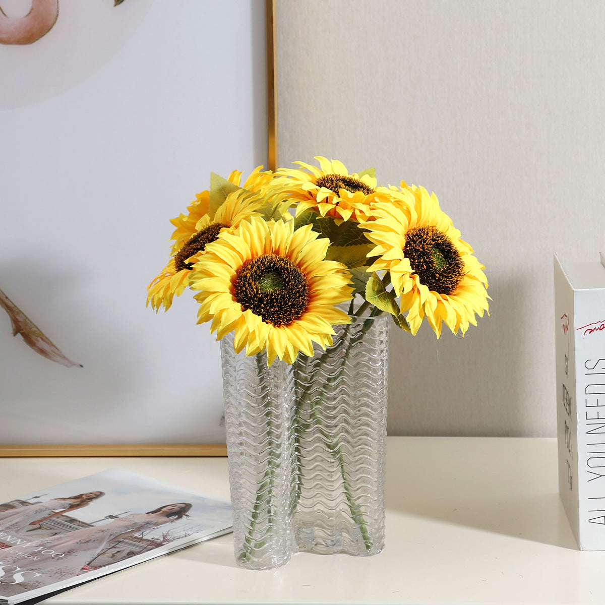 Charming Nordic-Inspired Sunflower Artificial Flowers | Perfect Home Décor for Living Rooms | Ideal Photography Prop and Stylish Decorative Accent